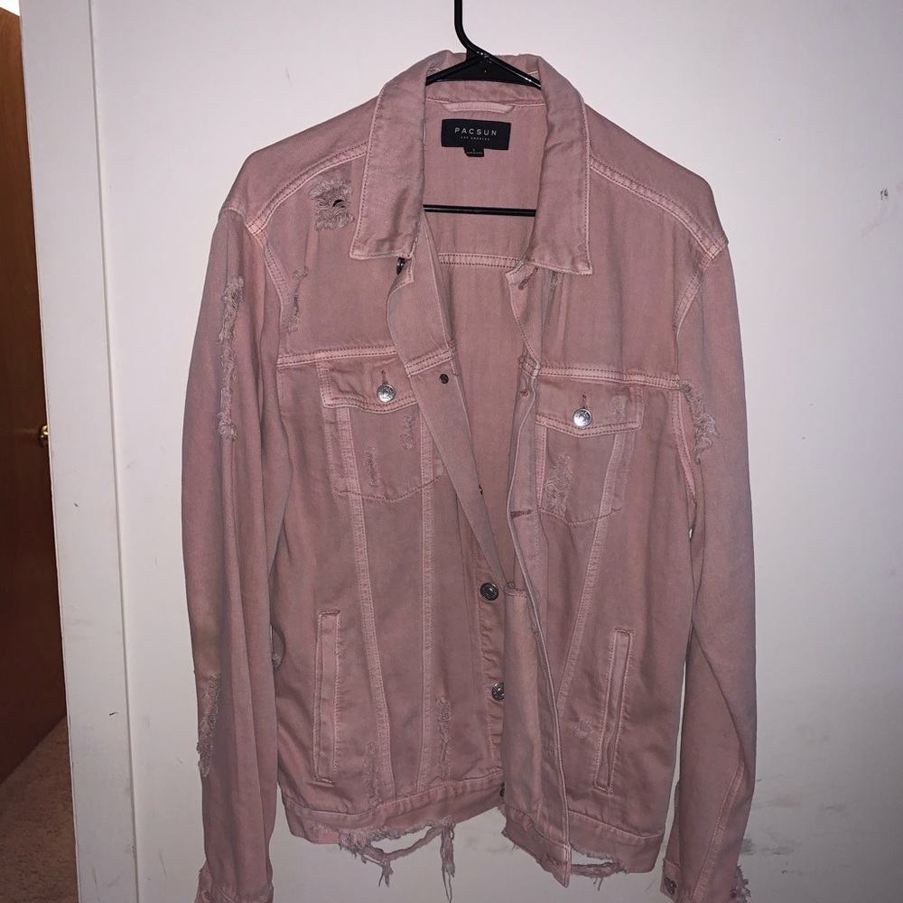 Pink Ripped PacSun Denim Jacket